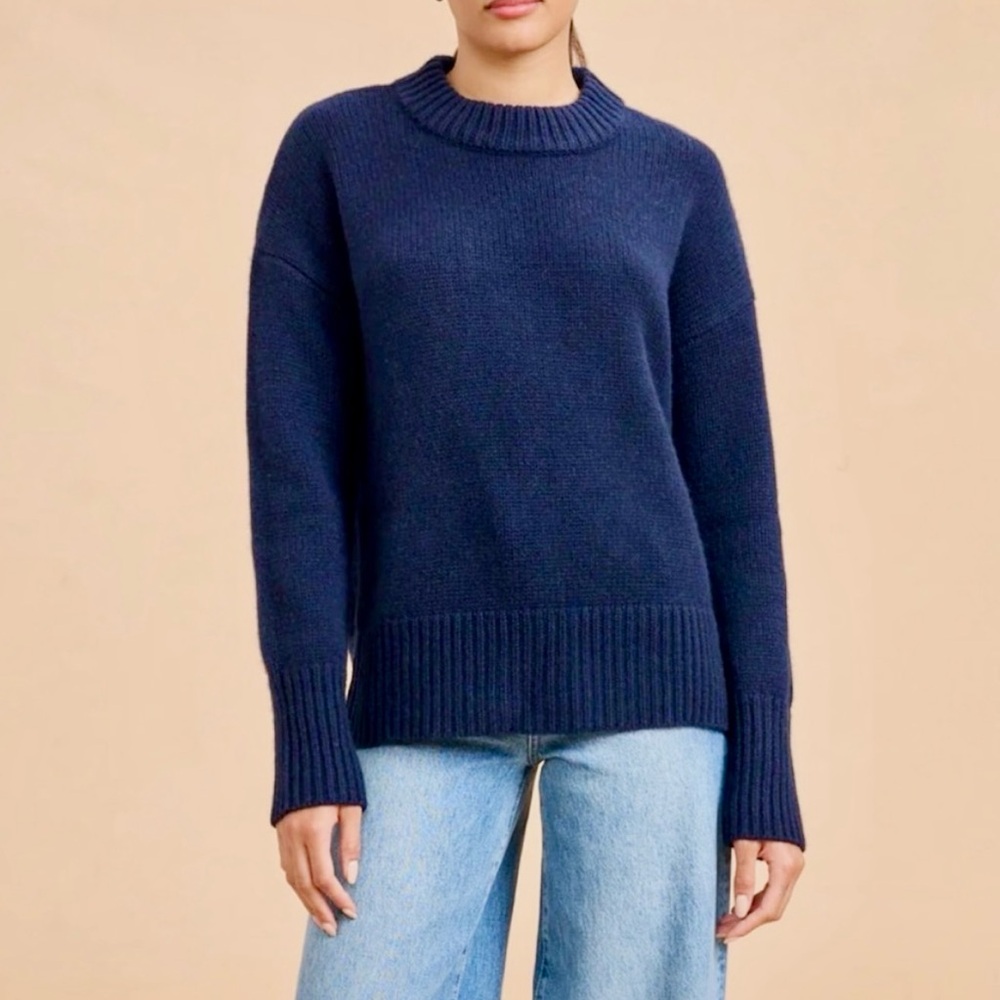 For The Republic Navy Women's Crew Neck Sweater
